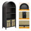 Armoire de rangement cintrée en rotin de 70 pouces avec tablettes ajustables