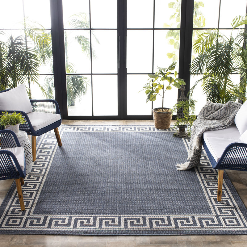 Brympton Performance Machine Washable Geometric Indoor/Outdoor Area Rug, Rectangle 6'7" x 9'2"