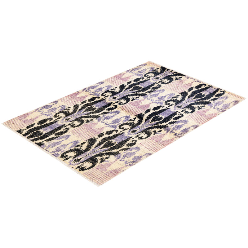 Contemporary One-of-a-Kind 4' 2" X 6' 3" Hand Knotted Area Rug