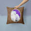Coussin décoratif brun carré à motif intérieur/extérieur bichon bichon frisé