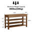 Banc d'entrée en bois massif avec rangement relevable et 3 tablettes à chaussures Addisin-1000707584