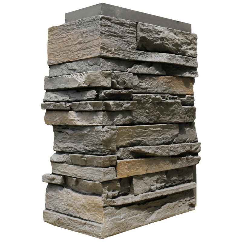 Country Ledgestone Outside Corner, Appalachian Gray