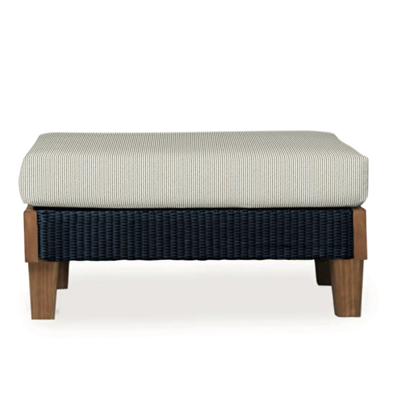 Catalina Outdoor Ottoman, Sailcloth Seagull, Ebony