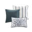 Ensemble d'édredon en satin de coton 7 pièces bleu