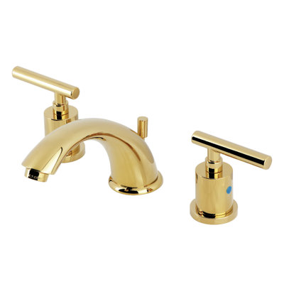 Kingston Brass Manhattan Two-Handle 3-Hole Deck Mount Widespread Bathroom Faucet with Retail Pop-Up Drain