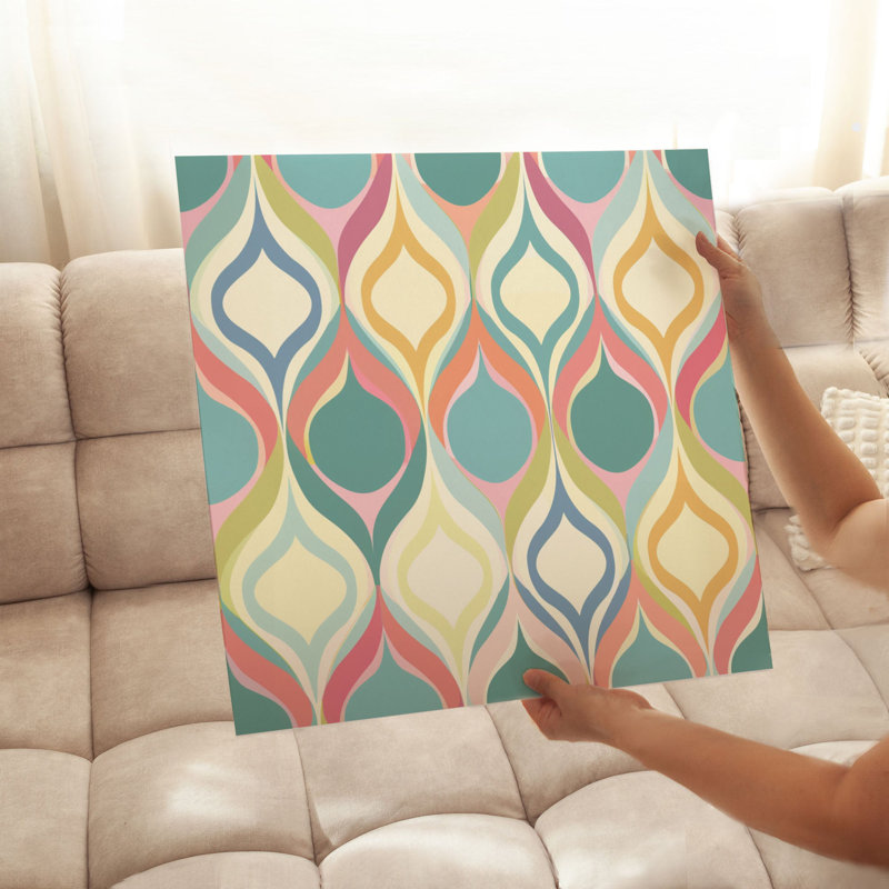 Abstract Retro Groovy 70s Pattern VIII Retro Unframed Art Print, 10" H x 10" W