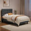 Size Modern Upholstered Bed Frame with Adjustable Square Tufted Headboard-99170190-125812896