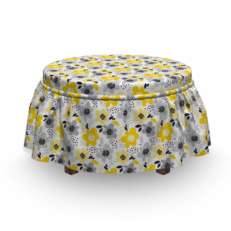 Housse pour repose-pieds abstract fleurs