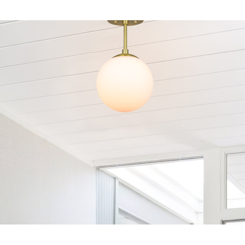 Plafonnier semi-encastré 1 lumière Andren, Laiton satiné