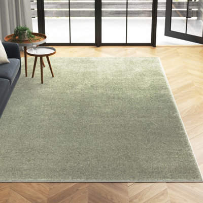 Tapis vert uni à poils courts Aricel