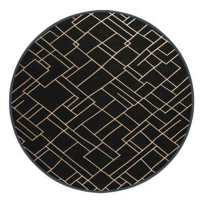 Machine Washable Trellis Black Area Rug