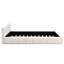 Grand lit en chenille beige avec tête de lit en damier pour un confort - Design de chambre à coucher confortable et contemporain-982997368