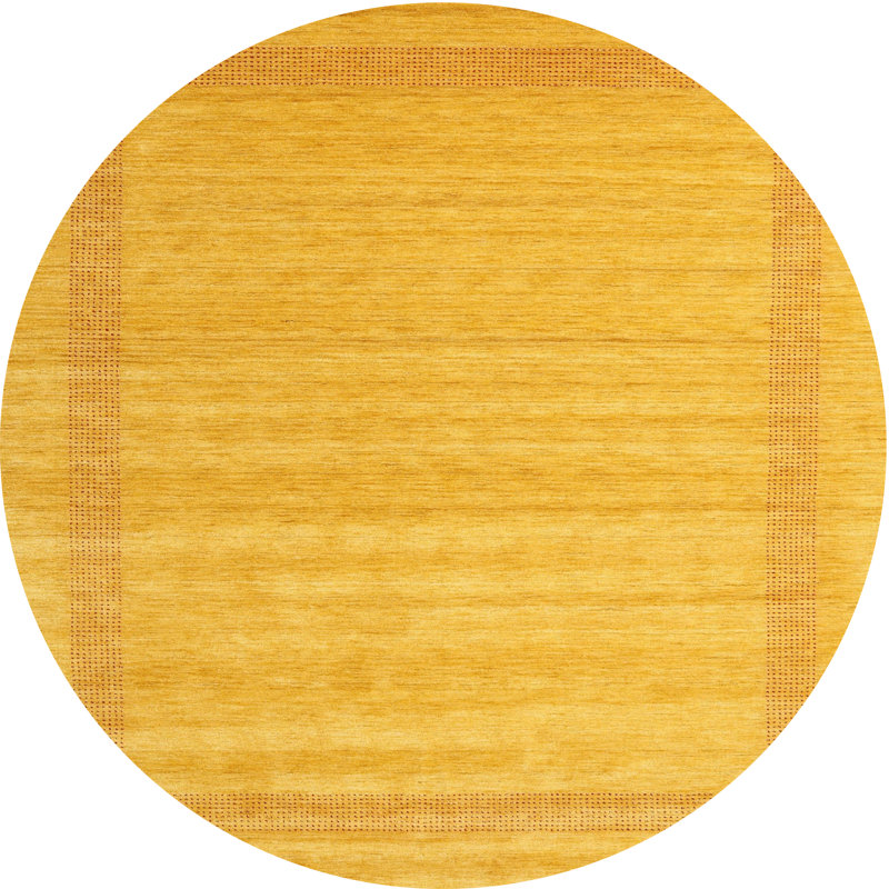 Tapis de zone jaune contemporaine Riehle, Rond 6 pi