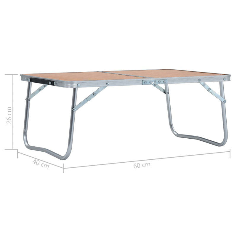 Gillsville 60cm Rectangular Folding Table, Brown