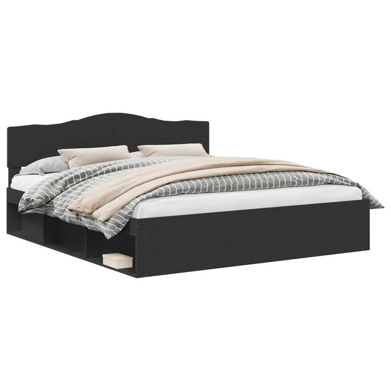 Solid Wood Bed, Black, Super King (6')