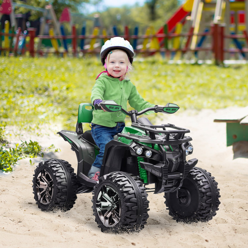 Green 12V Kids ATV Ride-On Quad with Music and Headlights