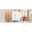 De salle de bain avec lavabo en céramique, armoire de rangement moderne à cadre en bois massif pour petits espaces de salle de bain