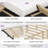 Solid Wood King Size Boucle Platform Bed with Rounded Headboard in Cream White with DIY Multicolor RGB Lights-118659062-118659065
