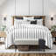 August Stripe Reversible Cotton Duvet Cover Set-505051834-505051810