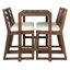 Ensemble de salle à manger d'extérieur en bois massif avec coussins l 52 po Solara-967559062