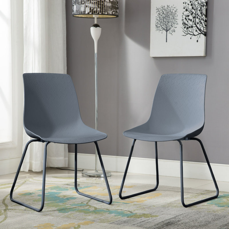 Chaise d'appoint en plastique Ashbaugh, Gris