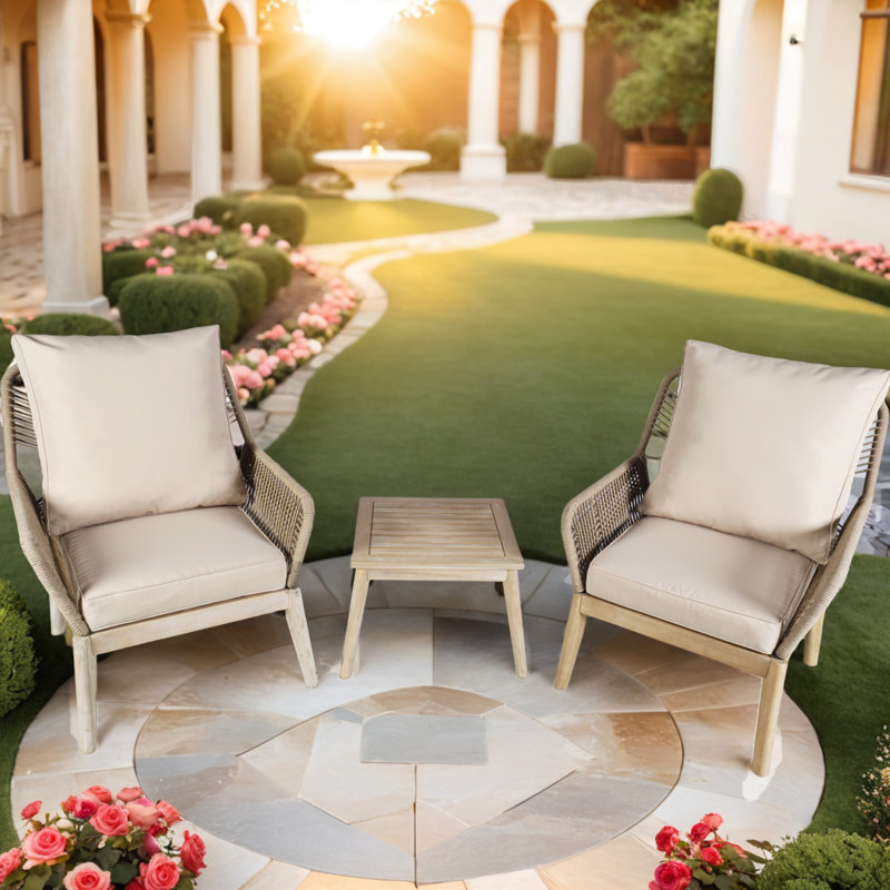 Acacia 3 - Piece Patio Conversation Sets With Cushions