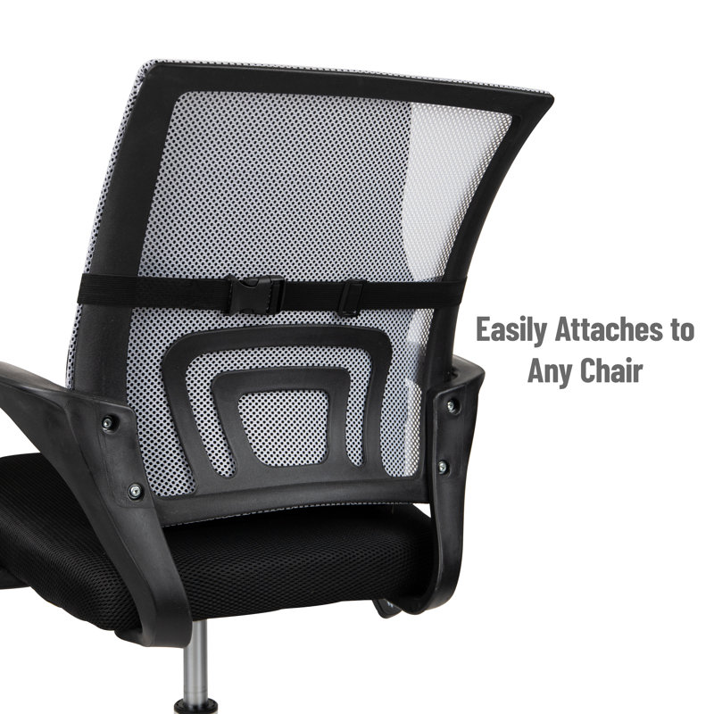 Black Ergonomic Memory Foam Office Chair Back Cushion