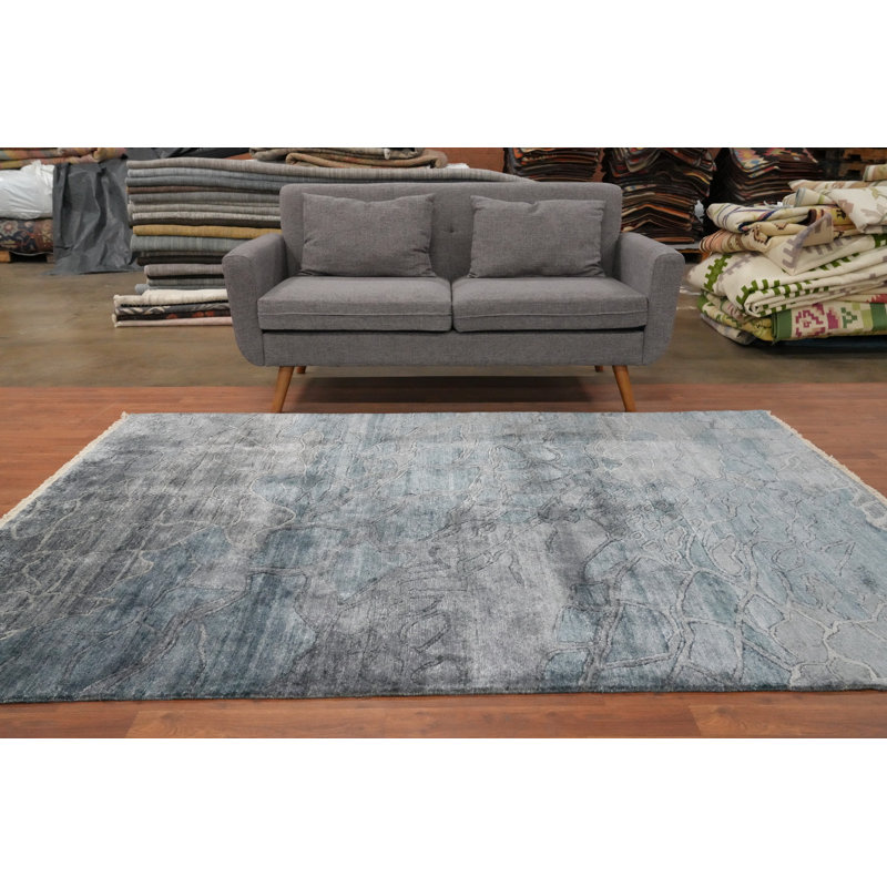 Tapis népalais moderne fait à la main 6 x 8