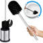 UMIEN Metal Toilet Brush with Lid Stainless Steel Set