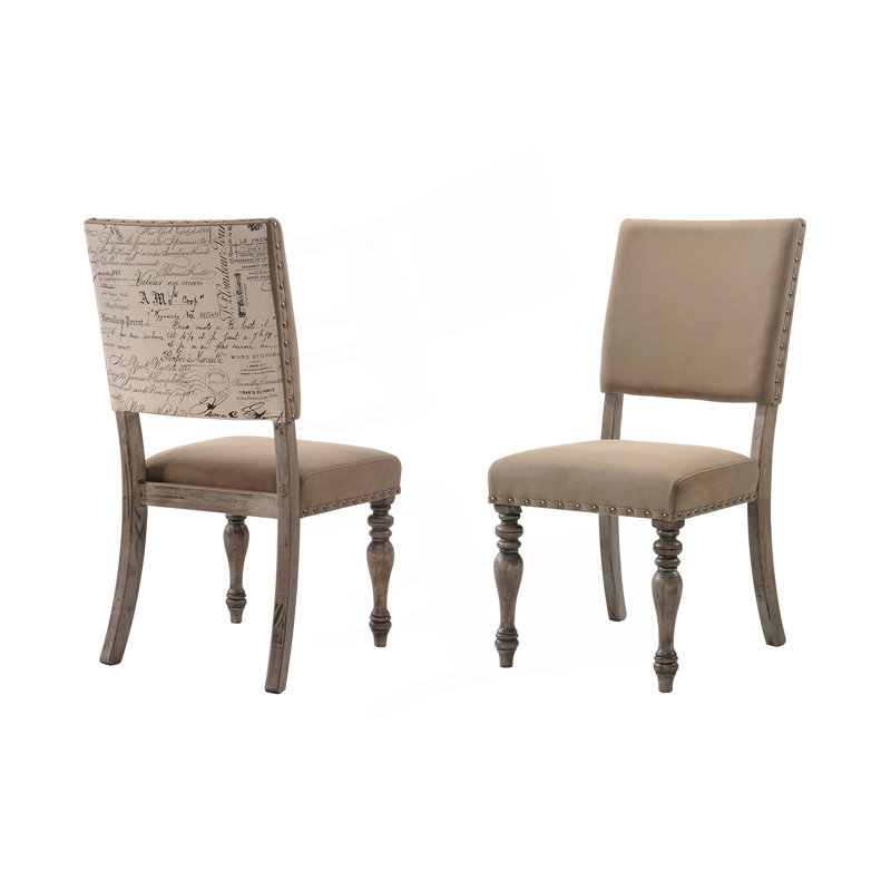 Ensemble de 2 chaises de salle à manger avec têtes de clou et chaises d'appoint