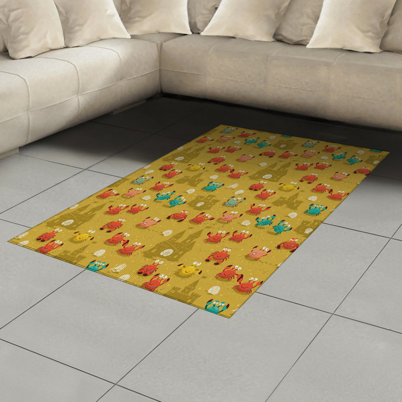 Tapis décoratif Crabs, Rectangle— 4 pi x 5 pi 8 po