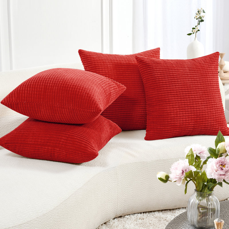 Pillow Cover, Square 20", 4 Piece Set, Baby Pink