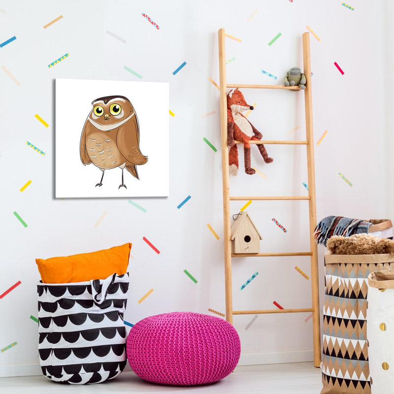 « kids hibou », impression, Toile tendue, H 18" x l 18" x P 1"