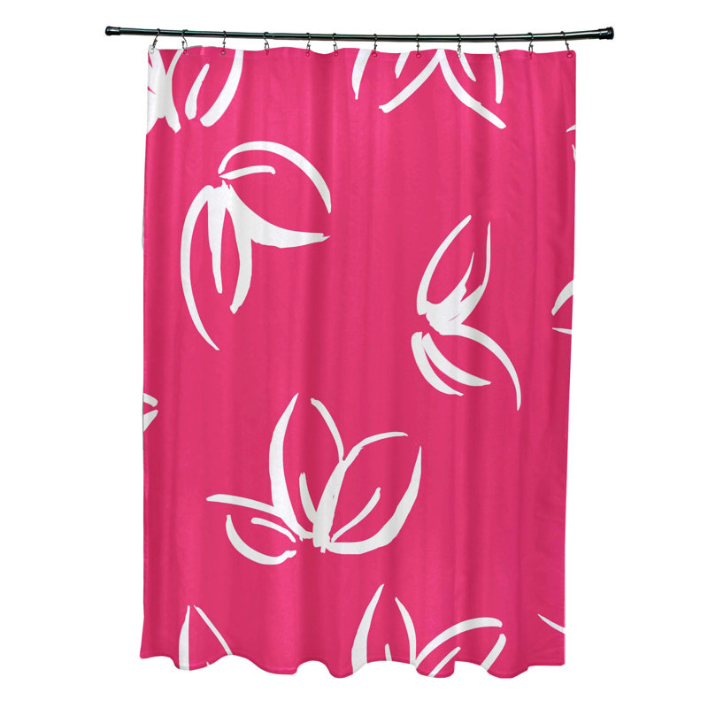 Miki Floral Shower Curtain, Red
