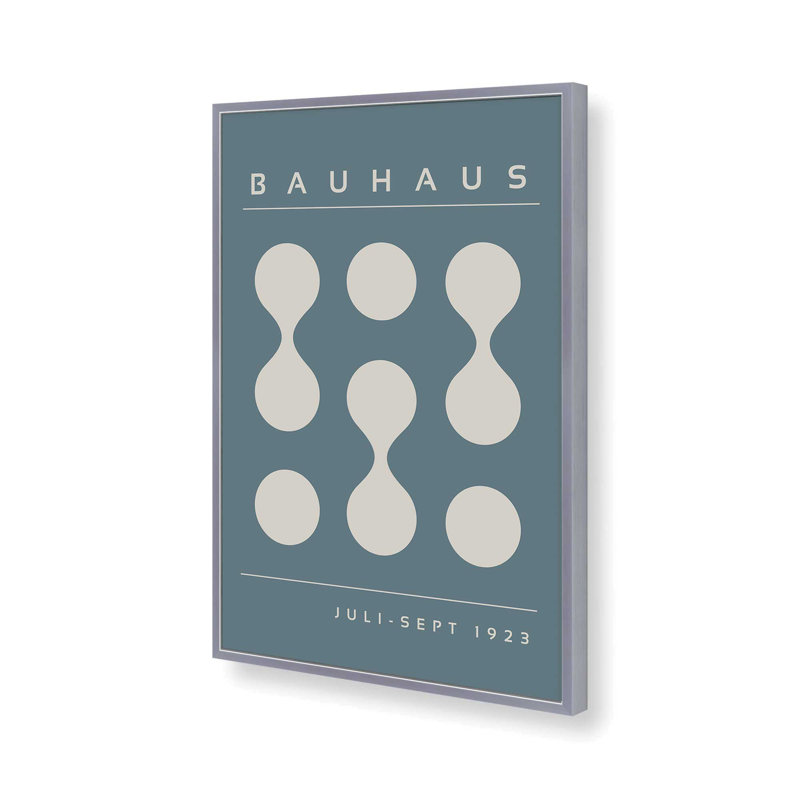 Impression de tempête Bauhaus Flow II bleu, Reproduction encadrée sans passe-partout, Chrome poli