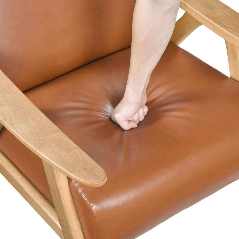 Chaise d'appoint confortable en similicuir avec fabrication en bois massif pour une vie élégante