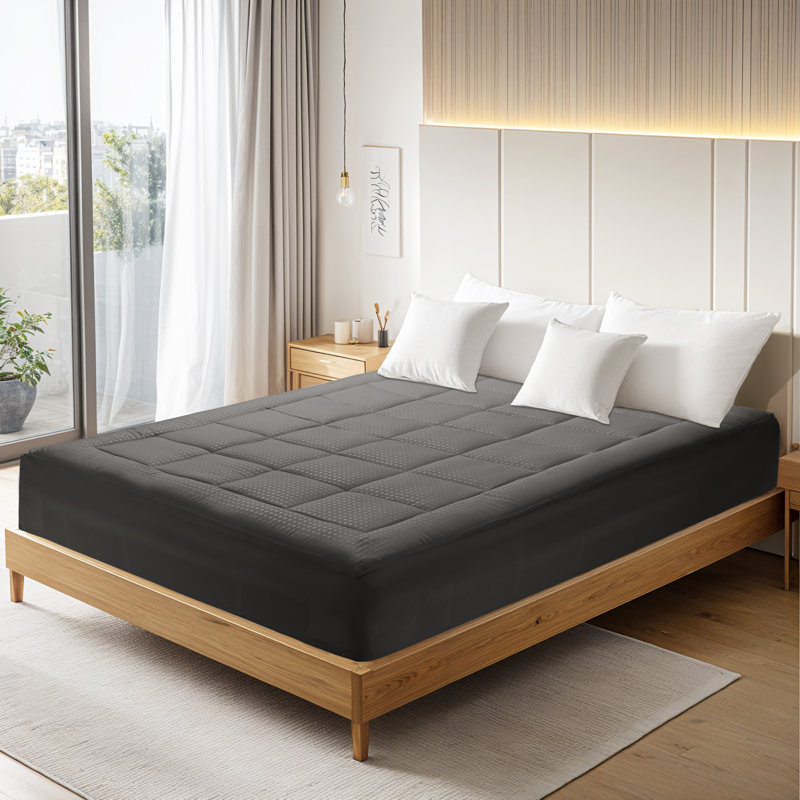 Surmatelas en damier Crotty 350g, Double TG, Noir