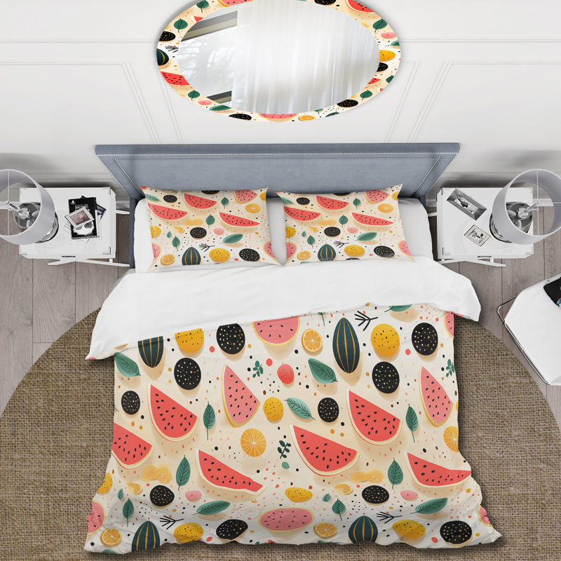 Ensemble de housse de couette Midcentury Pastel, Housse de couette pour très grand lit et 2 très