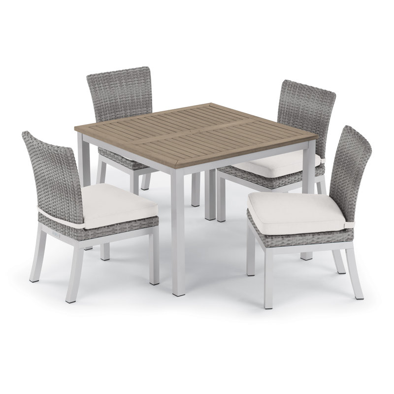 Travira Outdoor Square Dining Table, Tekwood Vintage, Flint