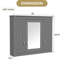 Armoire de rangement murale à miroir avec tablettes réglables, armoire de toilette moderne grise pour économiser de l'espace