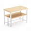 Ensemble de table de salle à manger, table de bar avec 2 bancs de salle à manger, comptoir de table de cuisine avec chaises, table de déjeuner industrielle pour la cuisine, salon, salle de réception, L 43,3 po x l 23,6 po x H 29,9 po