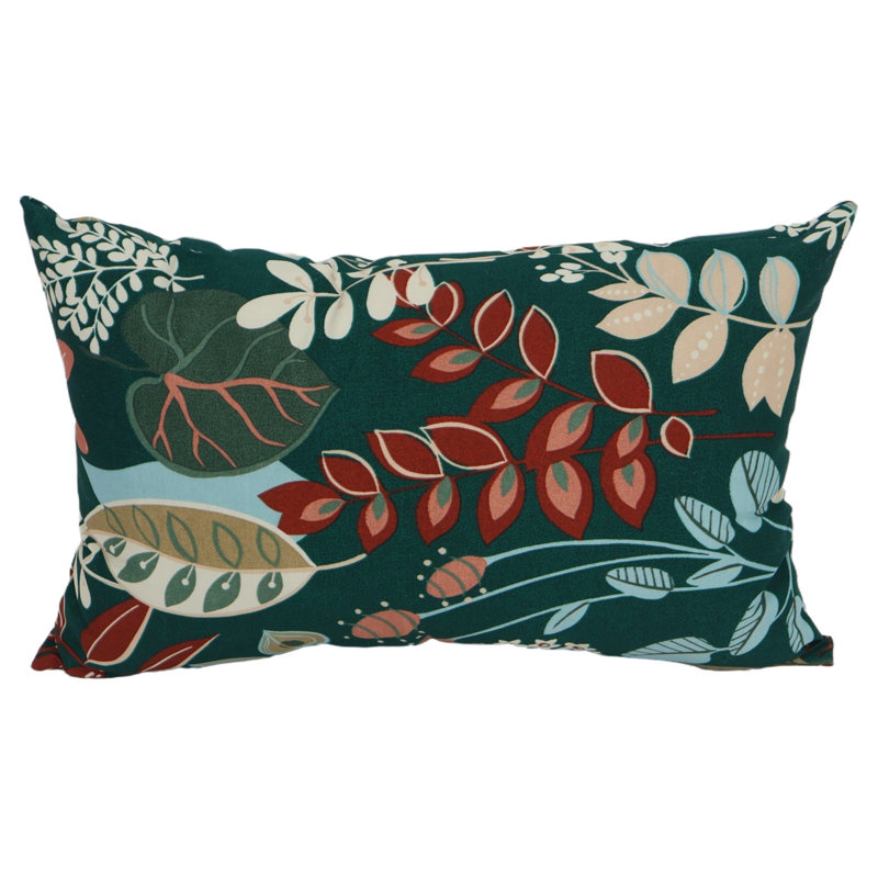 Rectangular Outdoor Lumbar Pillow, Windcrest Spruce