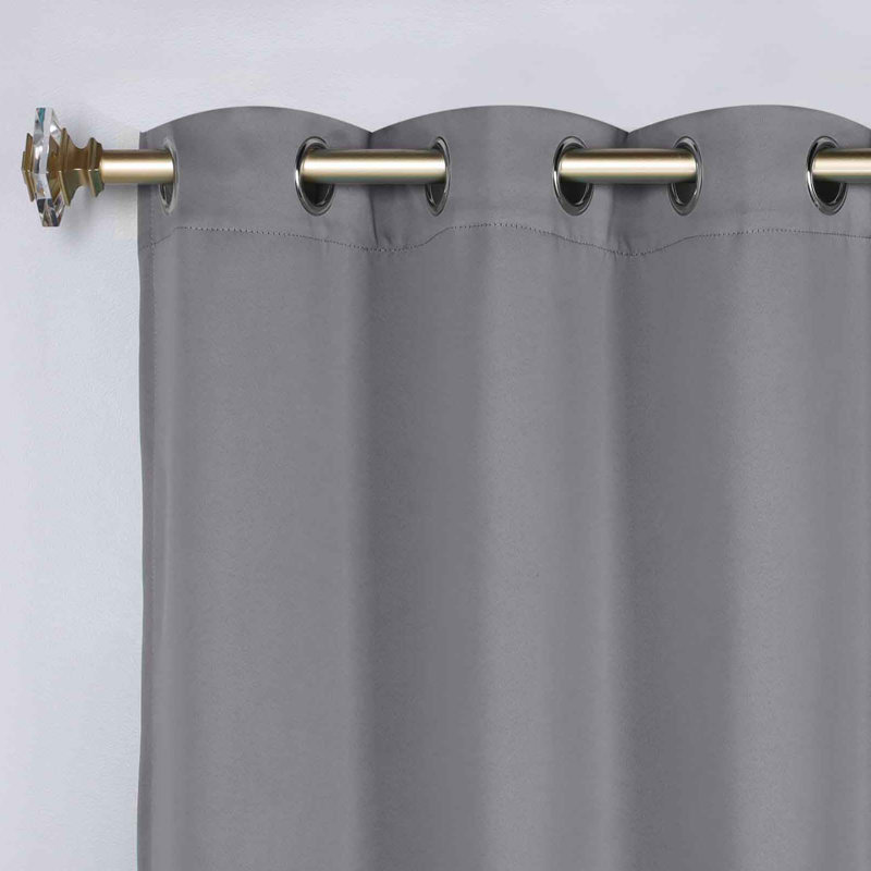 Paire de rideaux obscurcissant avec œillets Millendon, Argent, L 42 po x L 63 po