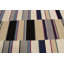 Tapis moderne multicolore rayé 5 x 8 touffeté à la main