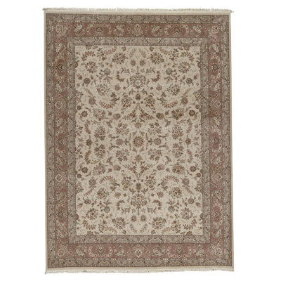 Tapis rectangulaire en laine noué à la main