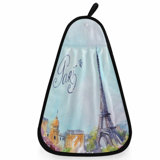 Eiffel Elegance Hand Towel - Soft Absorbent Kitchen & Bathroom Decor with Hanging Loop for Easy Drying and Cleaning