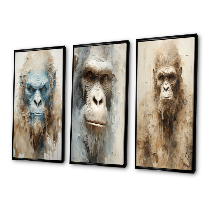 Bigfoot Portrait, 28" H x 36" W, Black Floater Framed