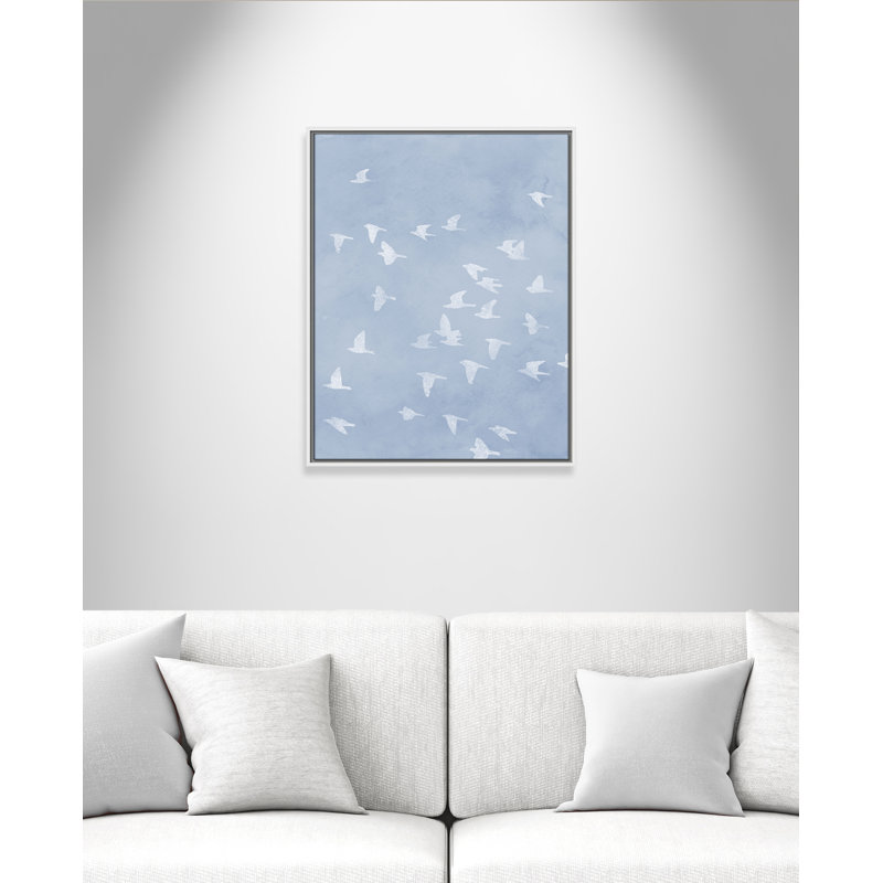 «Flying Friends» par Marcus Prime, L 23,5 po x H 29,5 po, Flotteur blanc