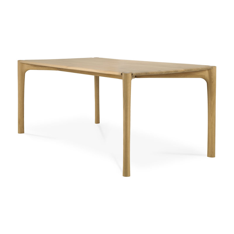 PI Solid Oak Dining Table, 30"H x 79"L x 37.5"W, Light Brown