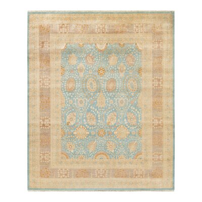 Cveto Mogul One-of-a-Kind Hand-Knotted New Age 8'4"" x 10' Wool Area Rug in Light Blue/Beige -  Isabelline, 6374866E44AD4697B2CE60AE1FA41211